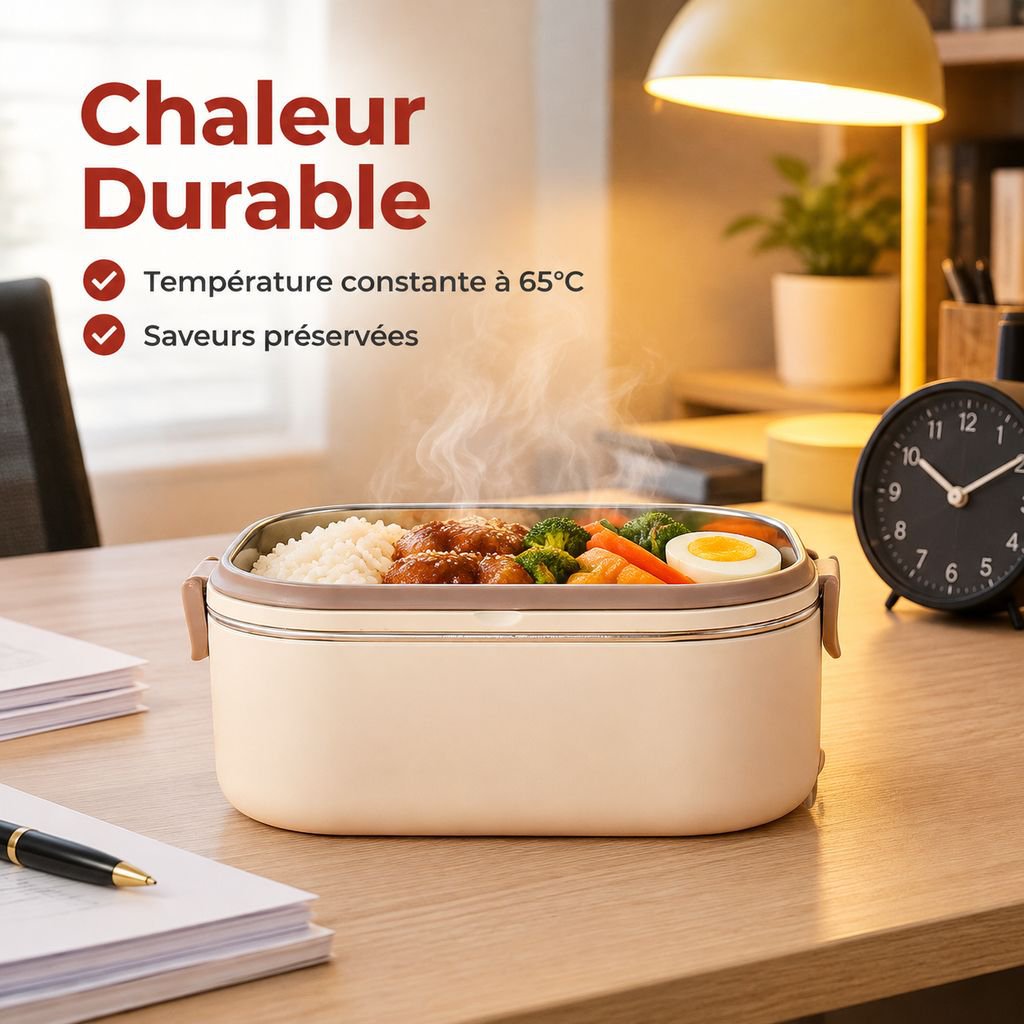 Boîte Déjeuner Électrique Chauffante Inox Bento Isotherme Bureau Étudiant