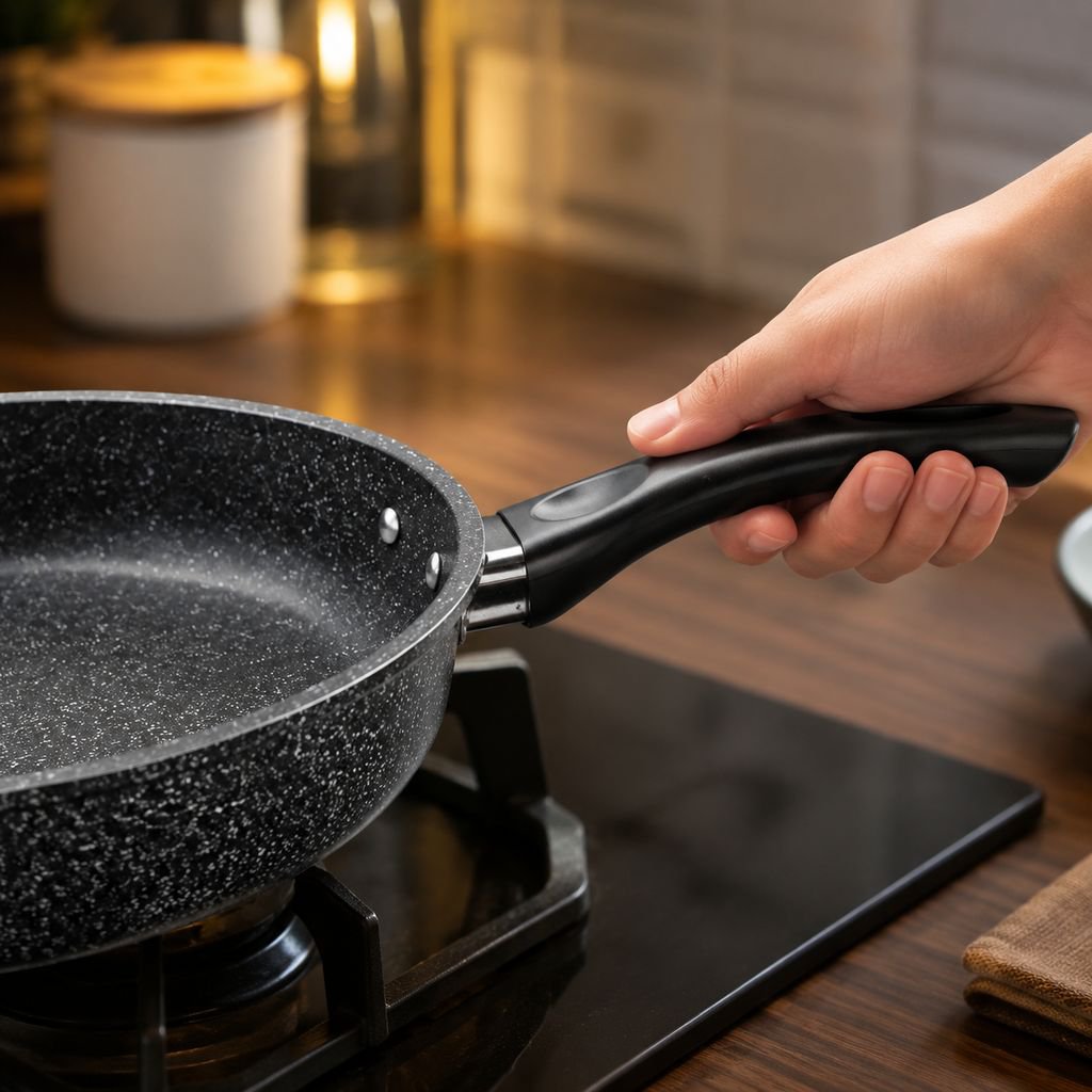 Superficie antiadherente de sartén para cocina saludable
