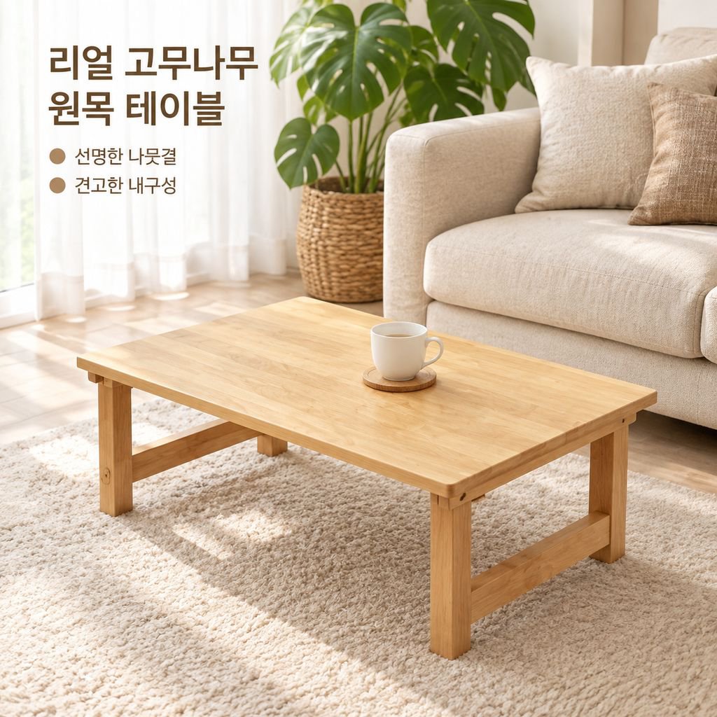 고무나무 원목 접이식 좌식 테이블 다다미 베란다 창가 침대 공부상 미니 티테이블