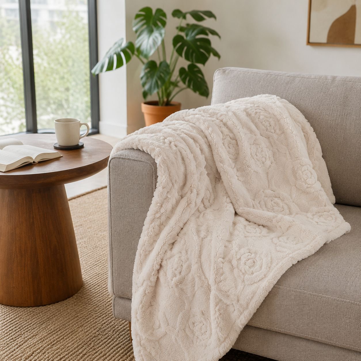 Velvet Thickened Coral Flannel Jacquard Blanket