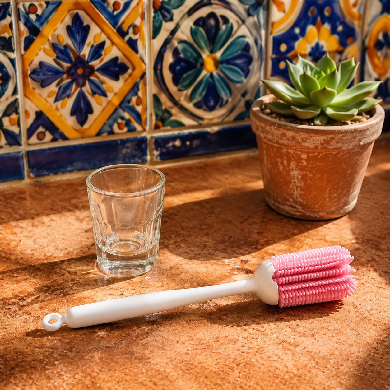 Cepillo multiusos de silicona para limpiar vasos
