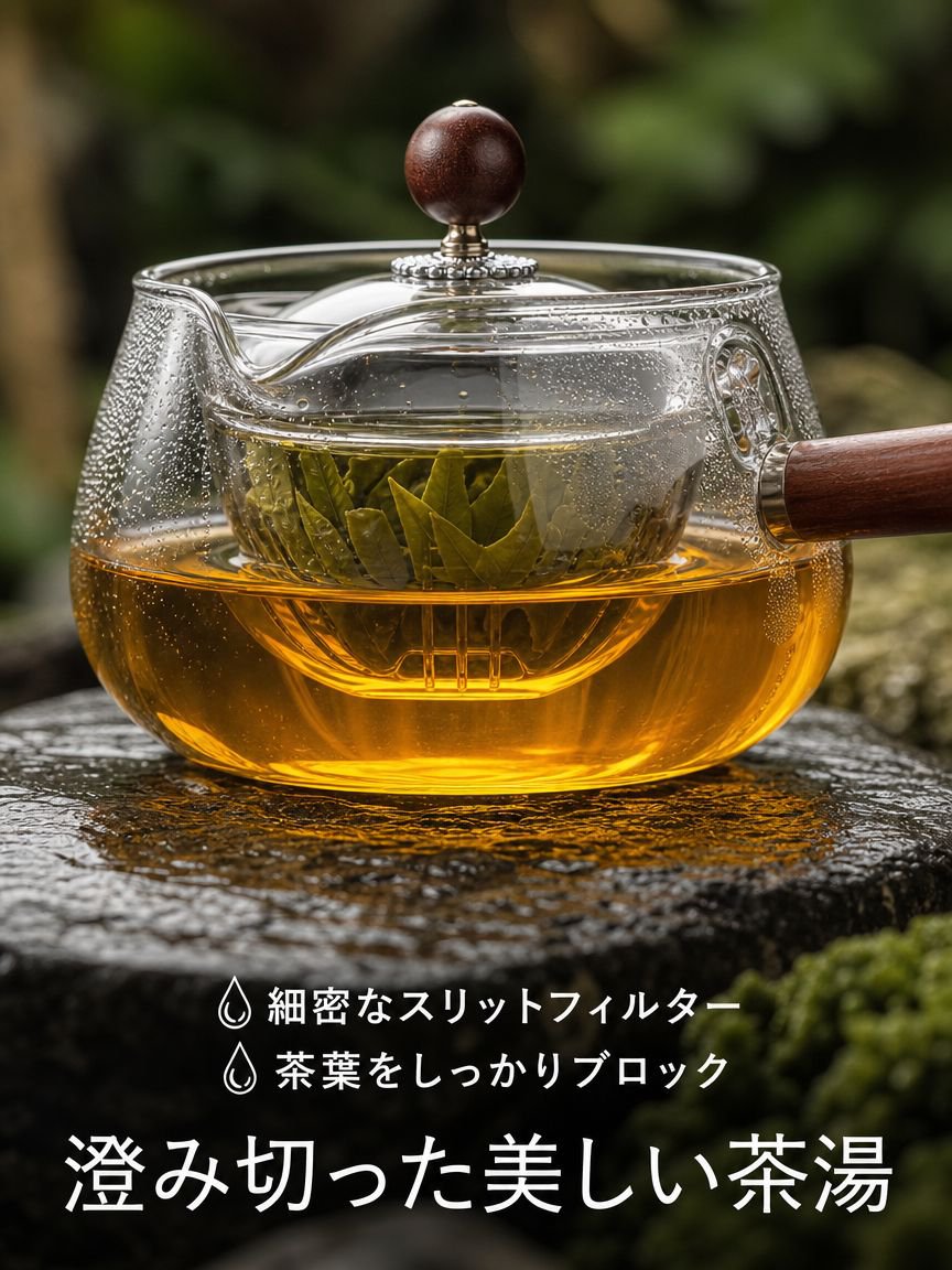 回転式ガラスティーポット