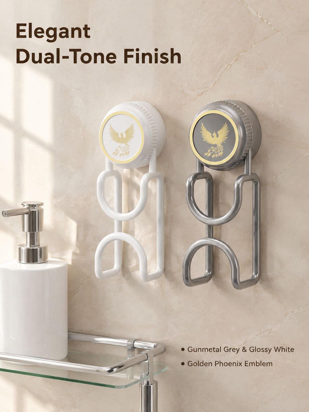 Punch-Free Wall-Mounted Bathroom Storage Shelf