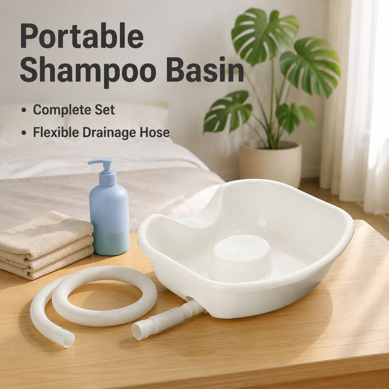 Portable Flat Lying Shampoo Basin for Elderly and Pregnant Women, Flexible Design