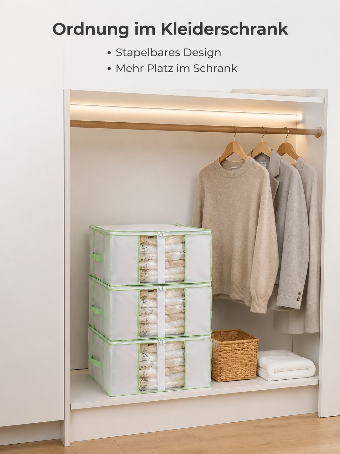 Unterbett Vakuum-Kompressions-Aufbewahrungsbox, Organizer aus Oxford-Stoff für Kleidung