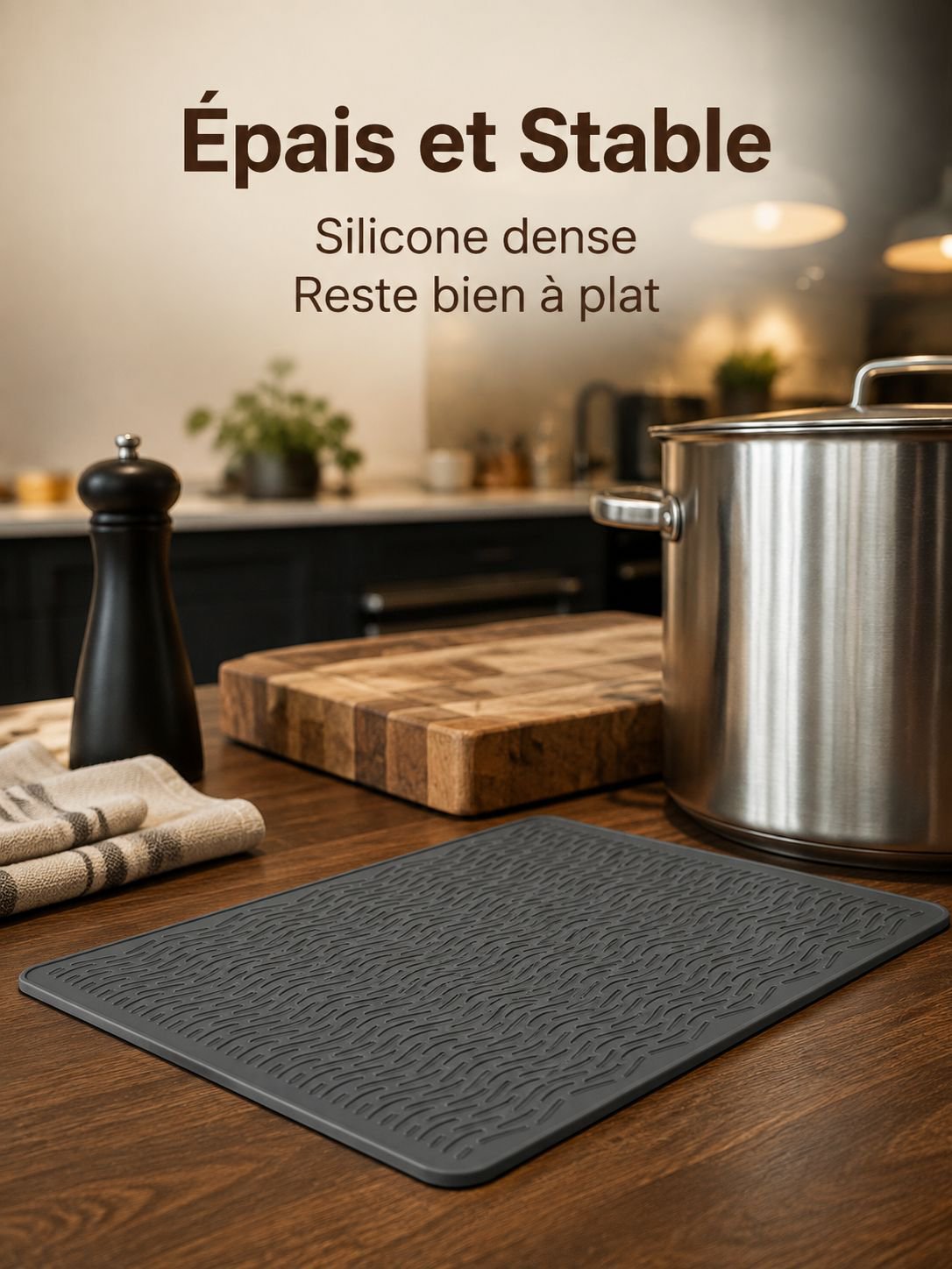 Tapis égouttoir en silicone pour cuisine