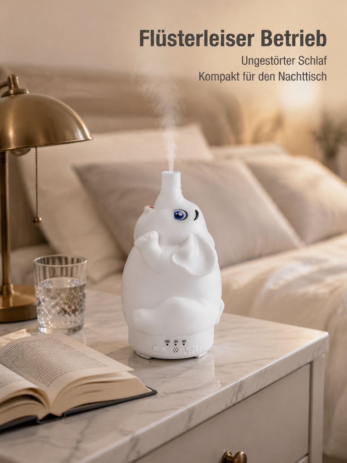 2026 Neue drehbare Elefanten-Aroma-Diffusor (mit 7-Farben-Licht und Quallen-Befeuchtungsmittel) 