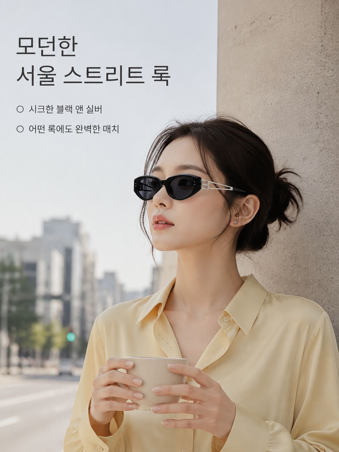 고급스러운 캣아이 선글라스 전체 이미지