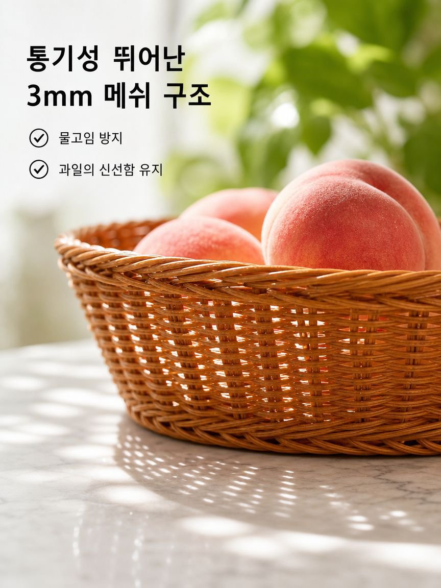 인조 라탄 과일 바구니