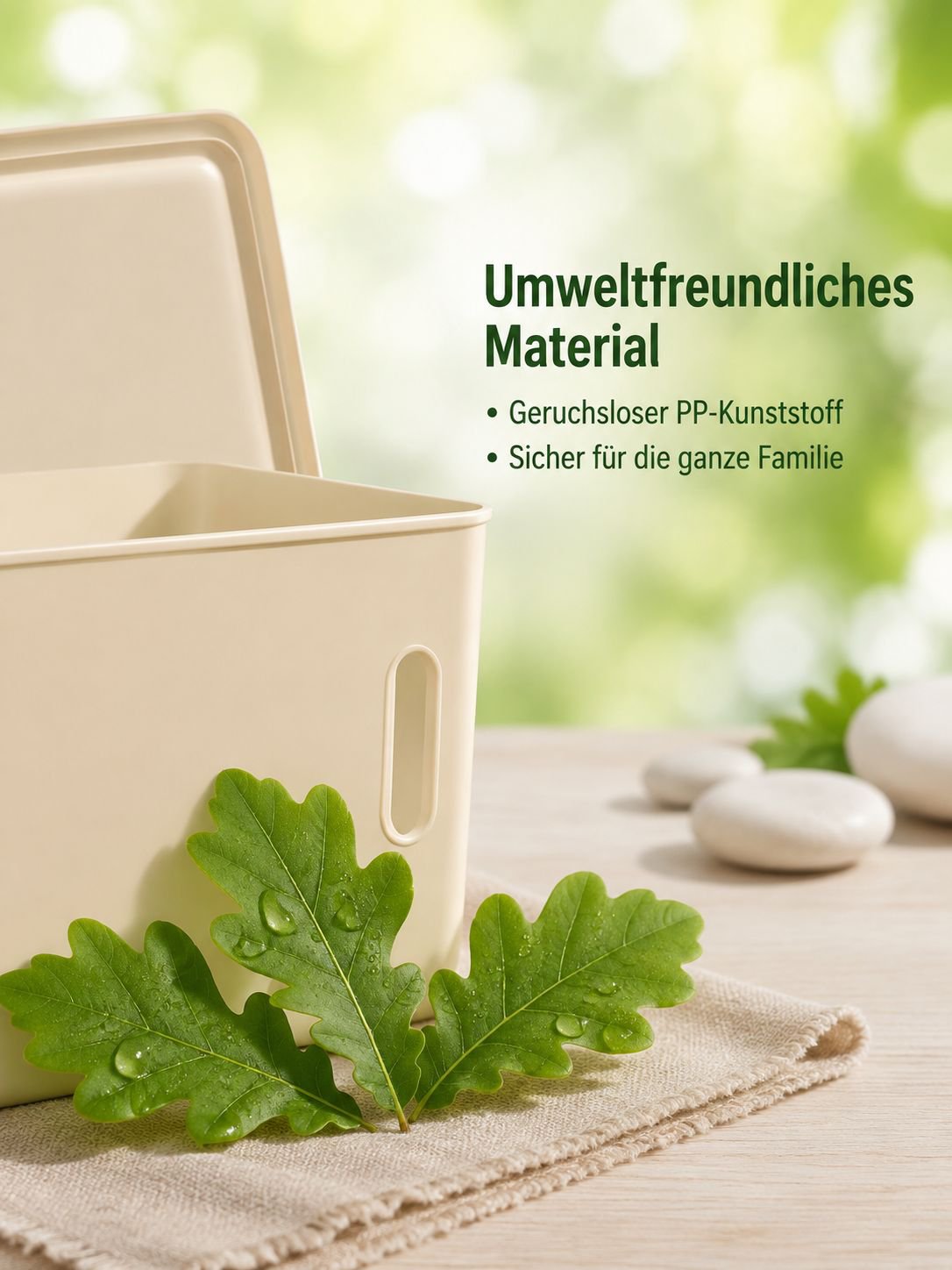 Platzsparende Aufbewahrungsbox mit Deckel im modernen Design