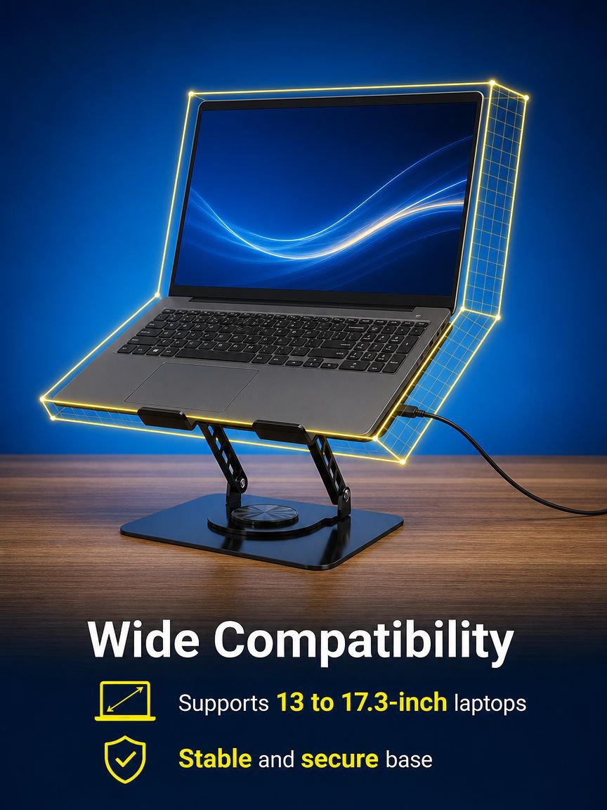 Ultra-lightweight laptop cooler in use