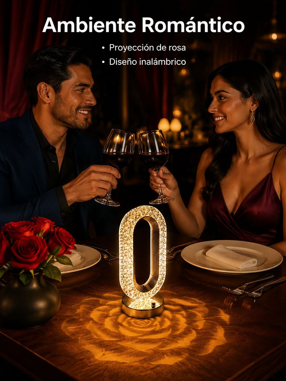 Lámpara de mesa de cristal con función táctil