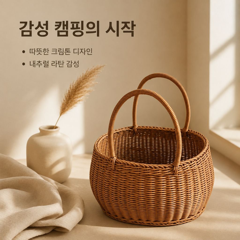 다용도 라탄 수납 바스켓
