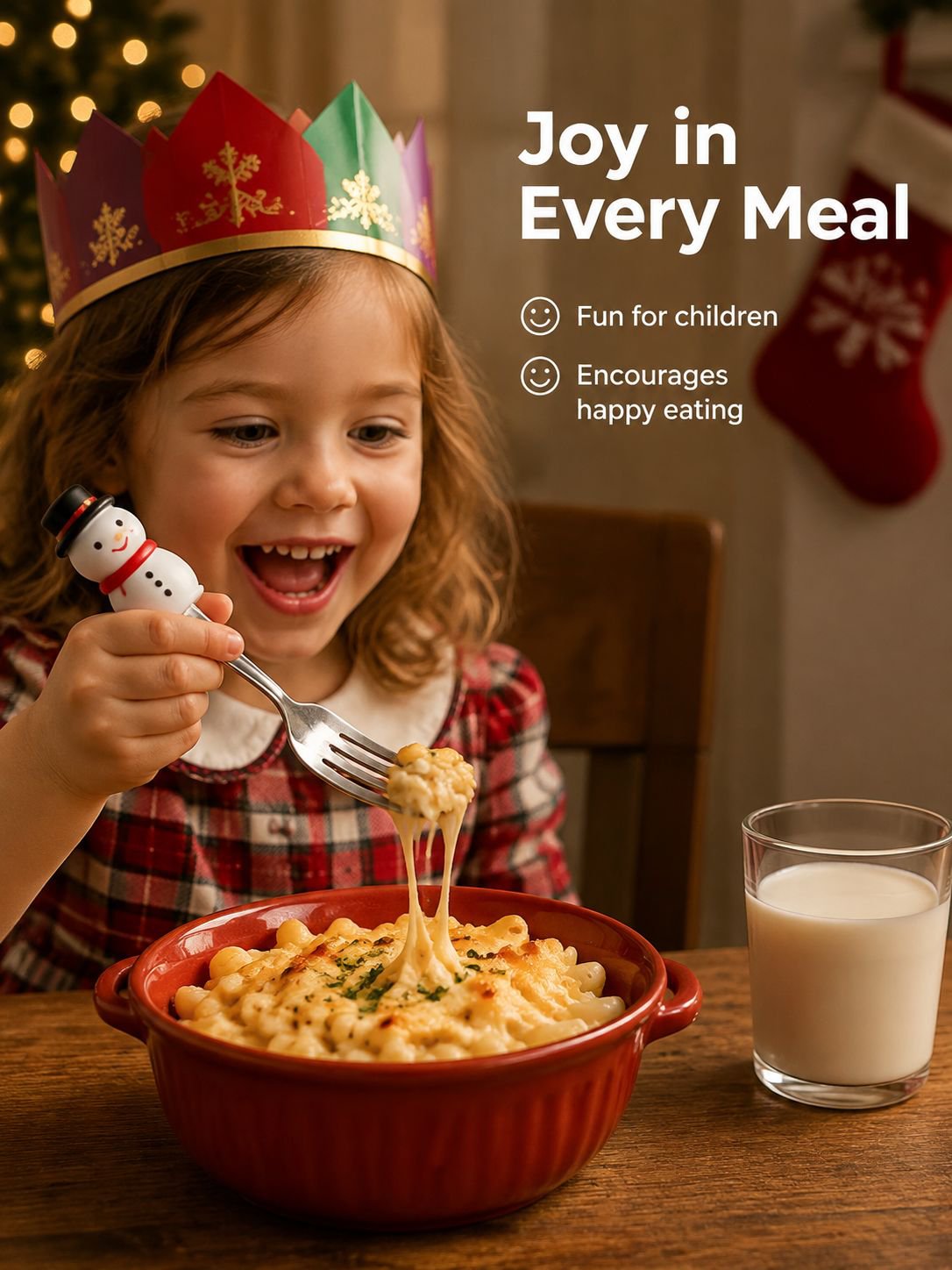 Durable cartoon Christmas spoons with gift box packaging