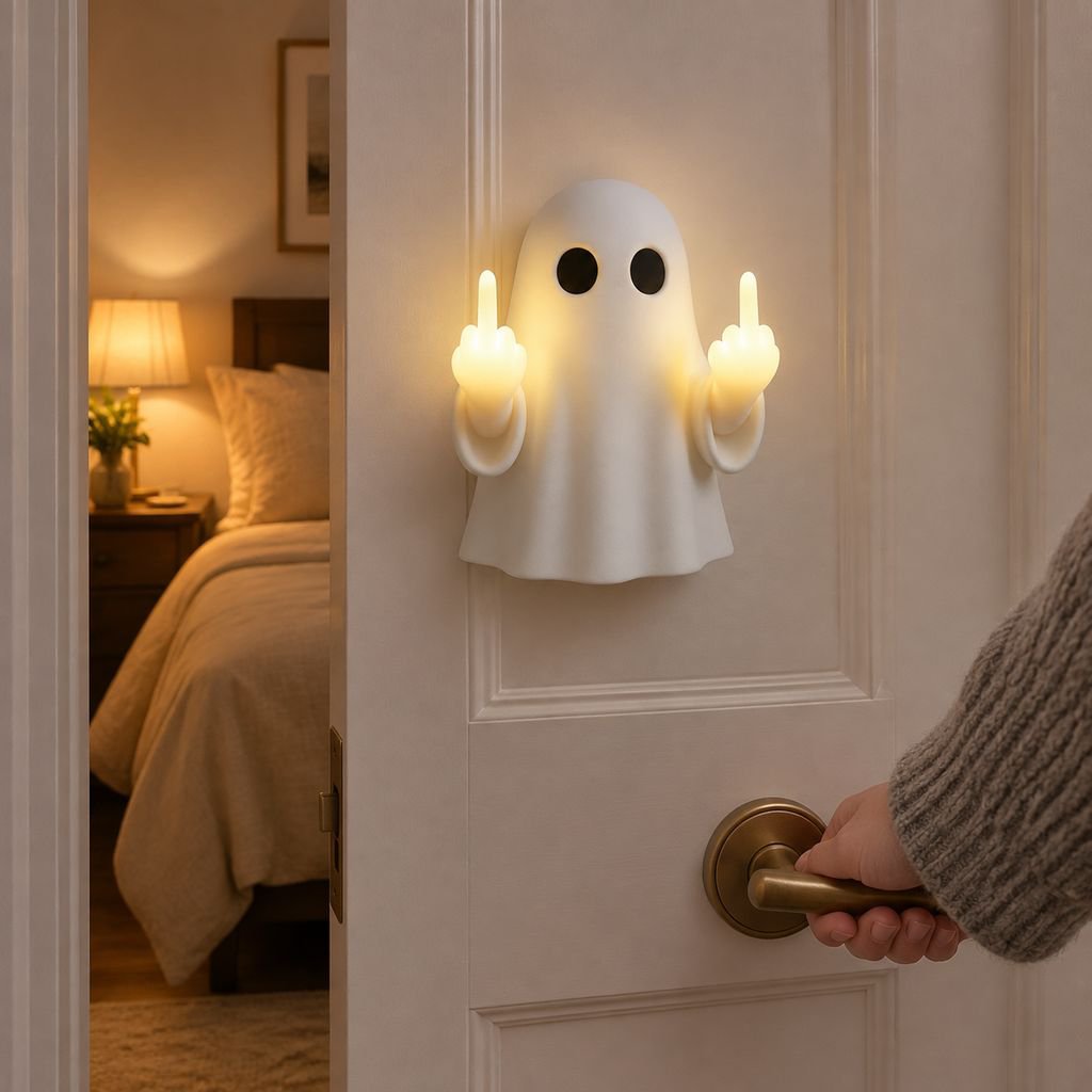 Funny Ghost Middle Finger Wall-mounted Night Light