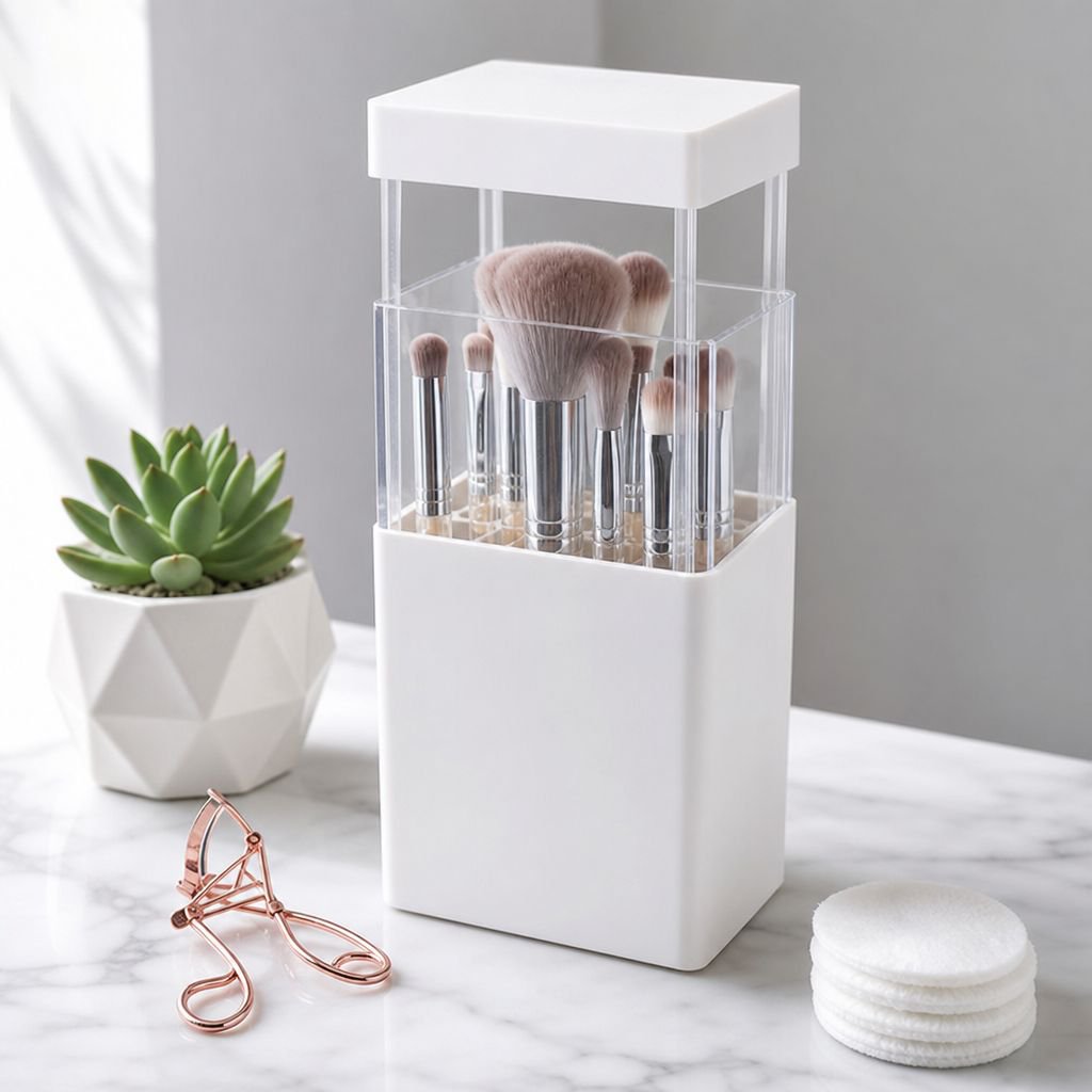 Organizador de brochas de maquillaje a prueba de polvo