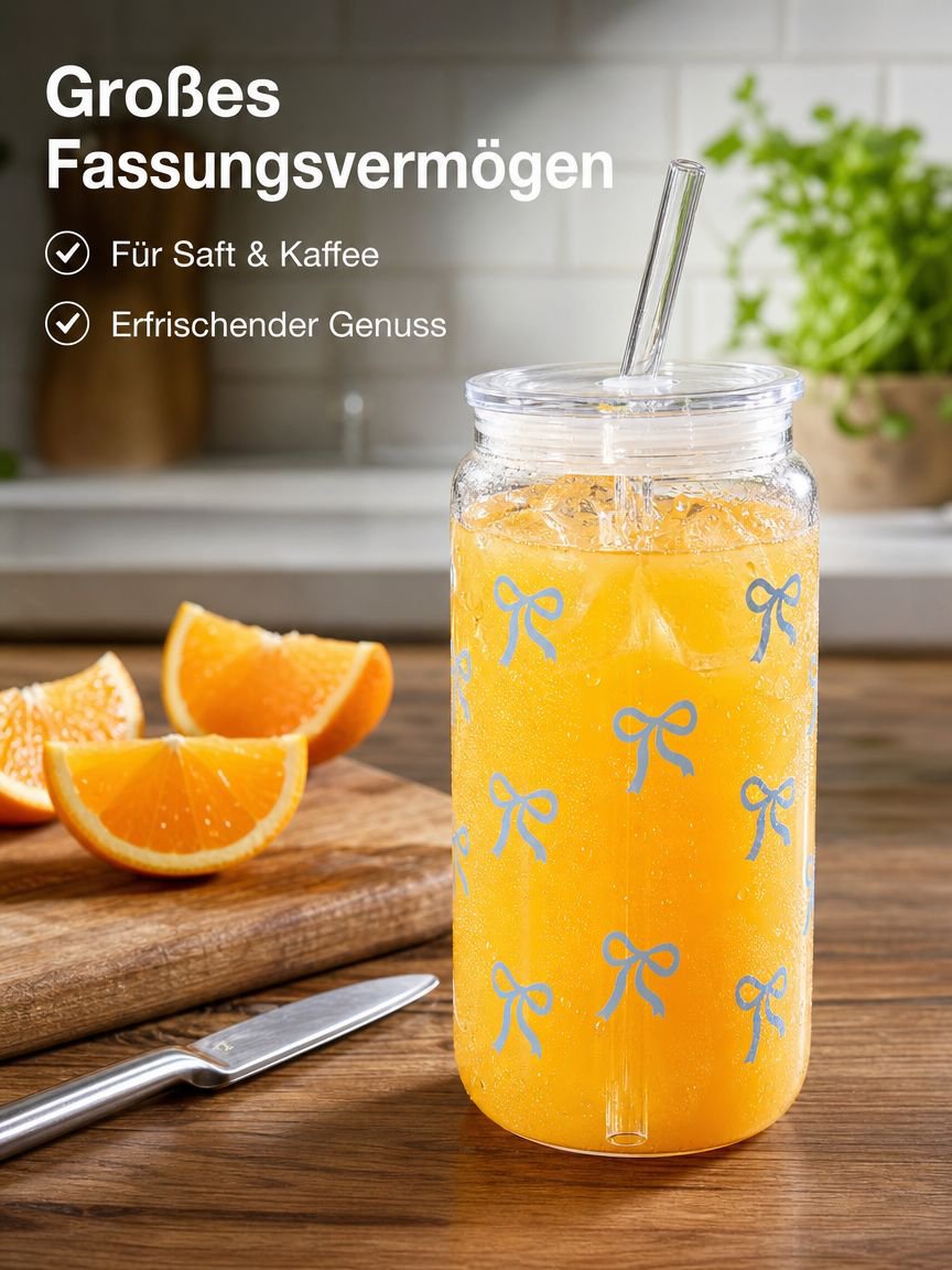 Colabecher in Schleifenform, großes Fassungsvermögen, Saft- und Kaffeebecher, niedlicher und erfrisc