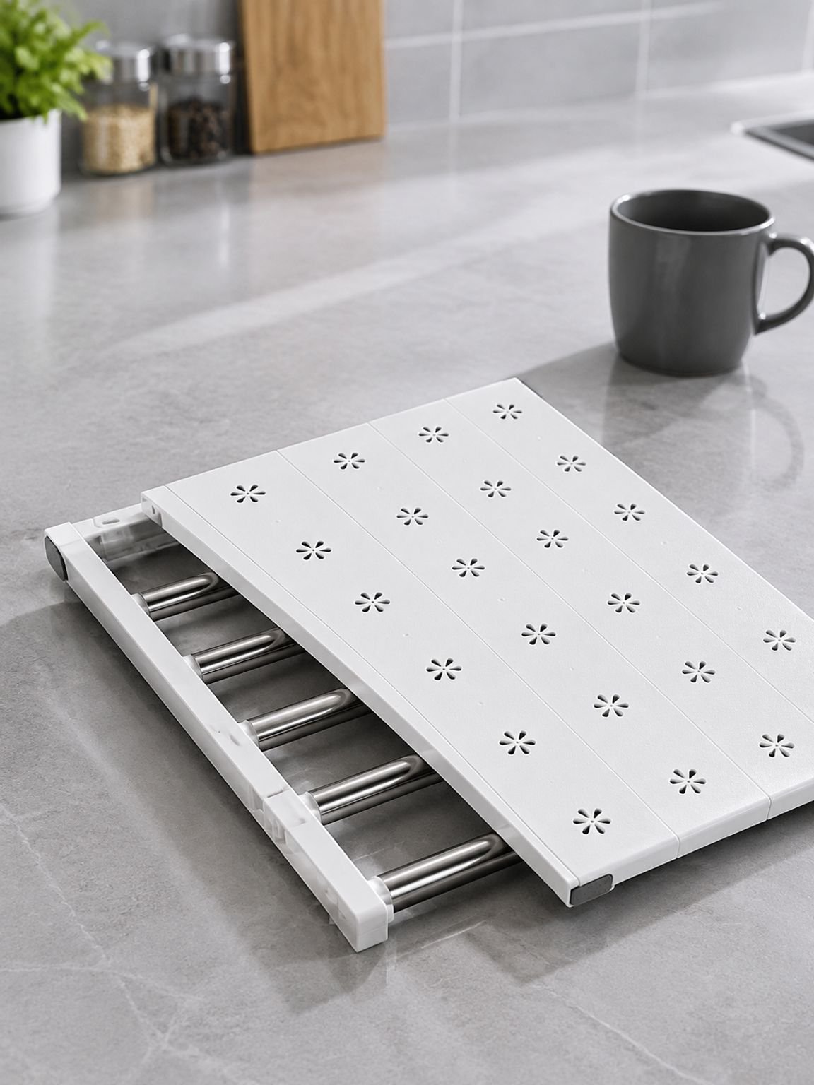 Adjustable closet organizer creating extra shelf space