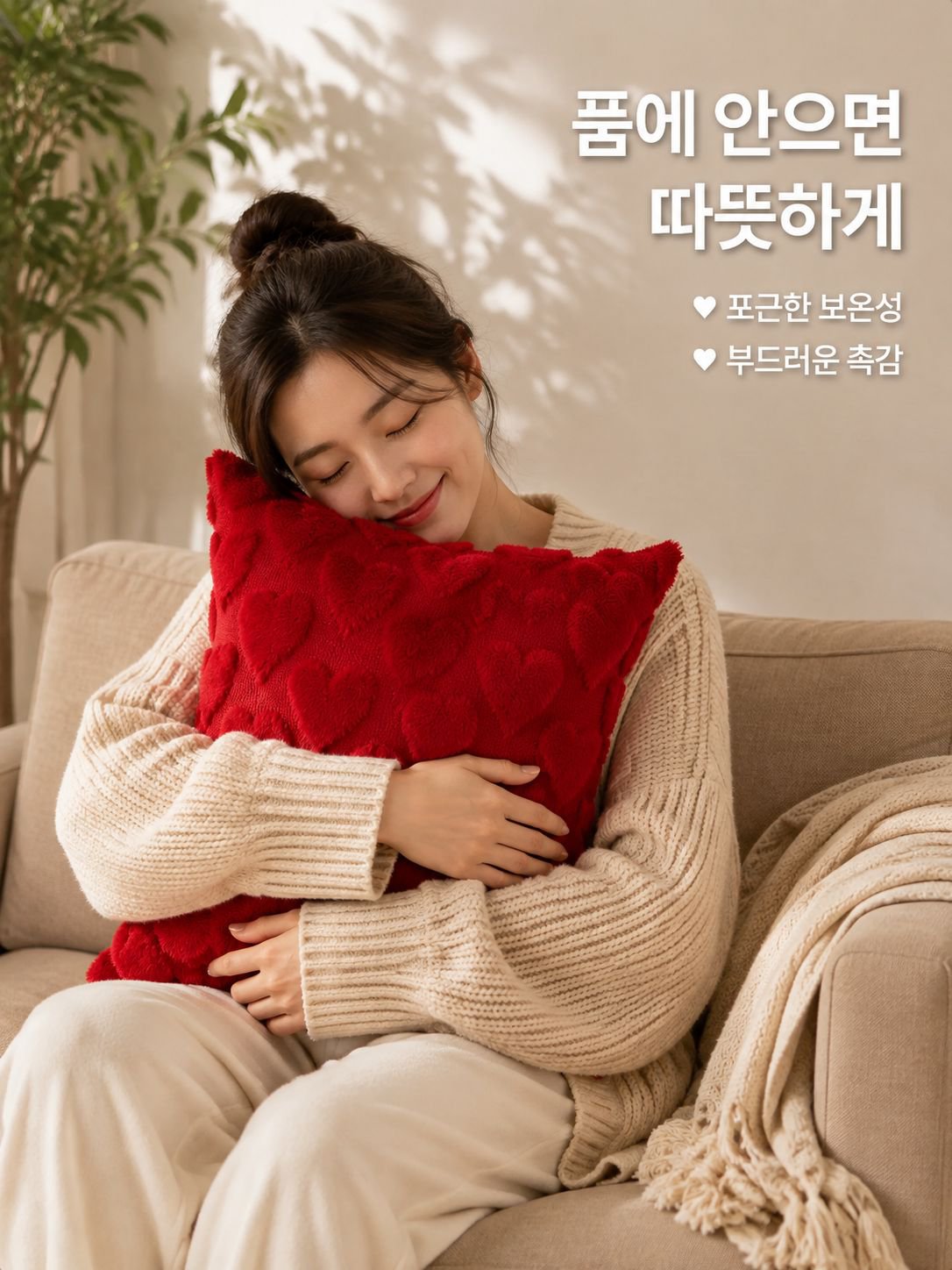 모직 포옹 베갯잇 사랑의 자수 자카드 베갯잇