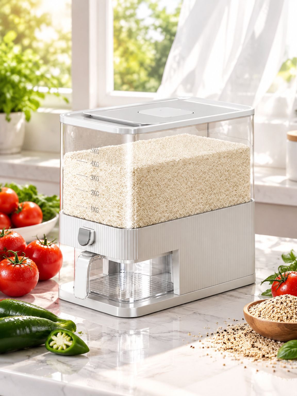 Contenedor Hermético para Arroz y Granos Grado Alimenticio