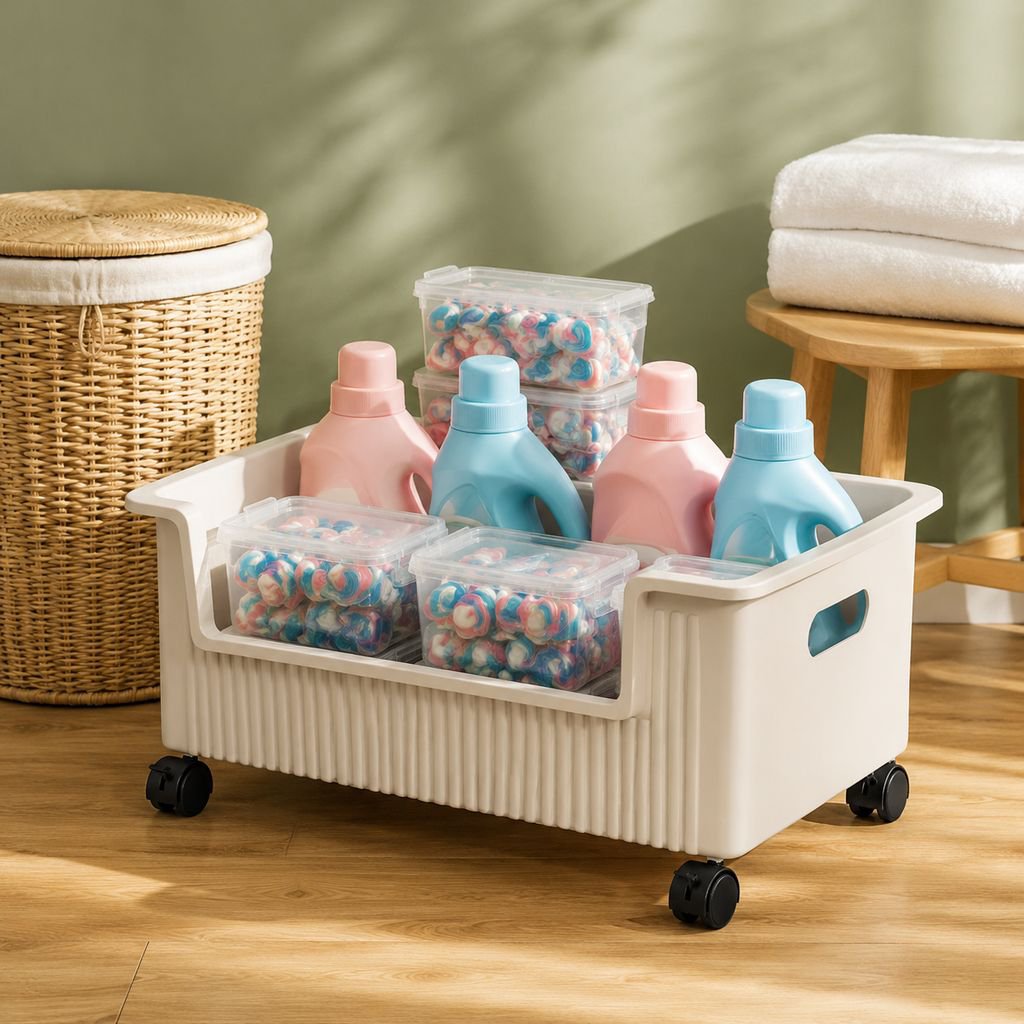 Bathroom cabinet under the shelf toilet sink movable laundry detergent rack balcony washing machine 
