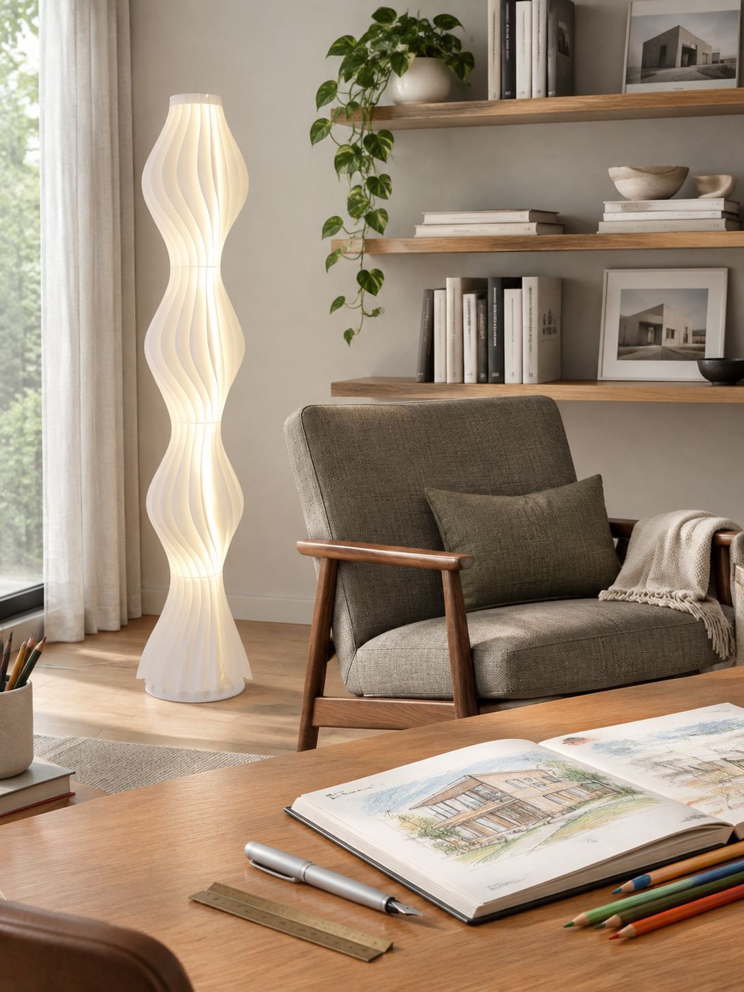 Decorative floor lamp for bedroom and living room