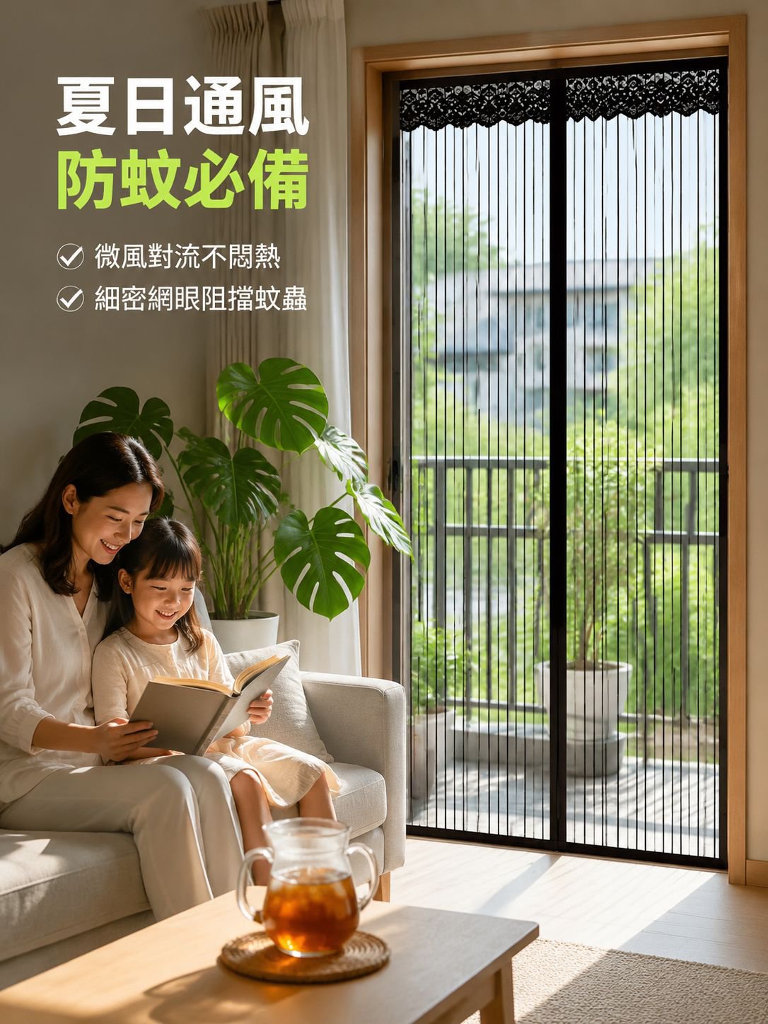 免打孔磁吸式防蚊蟲門簾