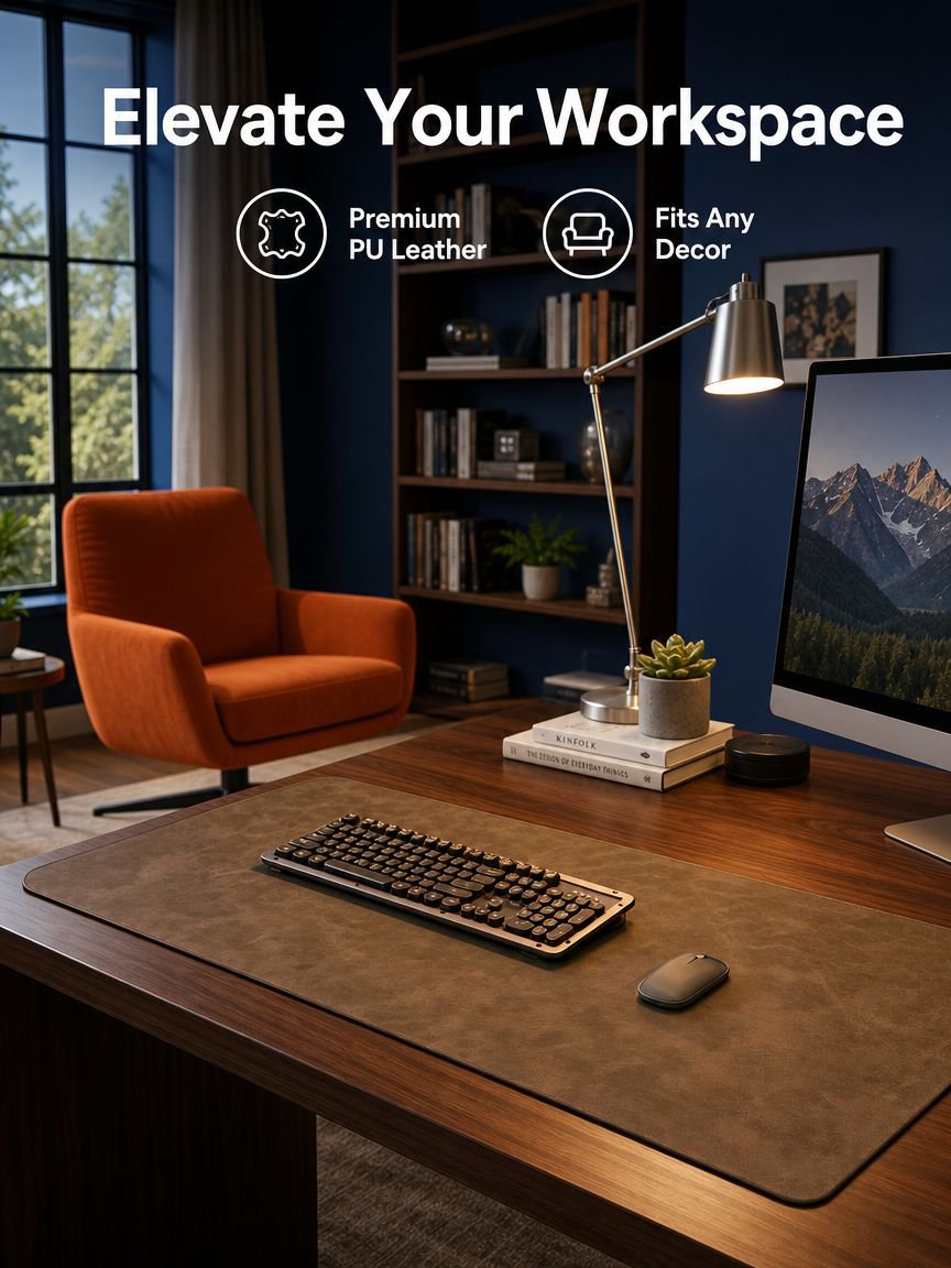 Extra large computer desk mouse pad covering entire desk