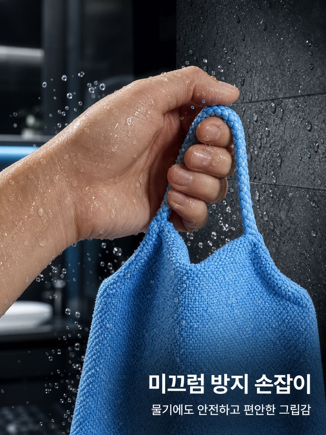 두껍고 강력하게 등을 밀어주고 당겨주며 목욕 타월
