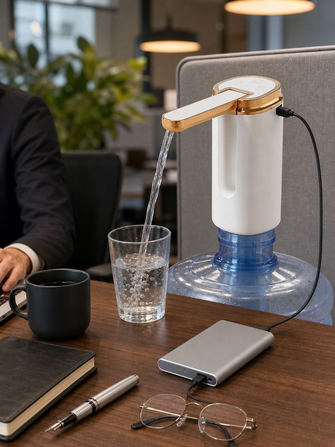 Rechargeable folding water pump for travel
