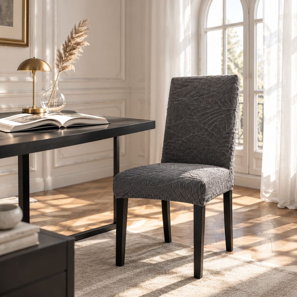 Large leaves Office chair cover Stool Protector Stretch Onepiece Jacquard Waterproof and durable Sof