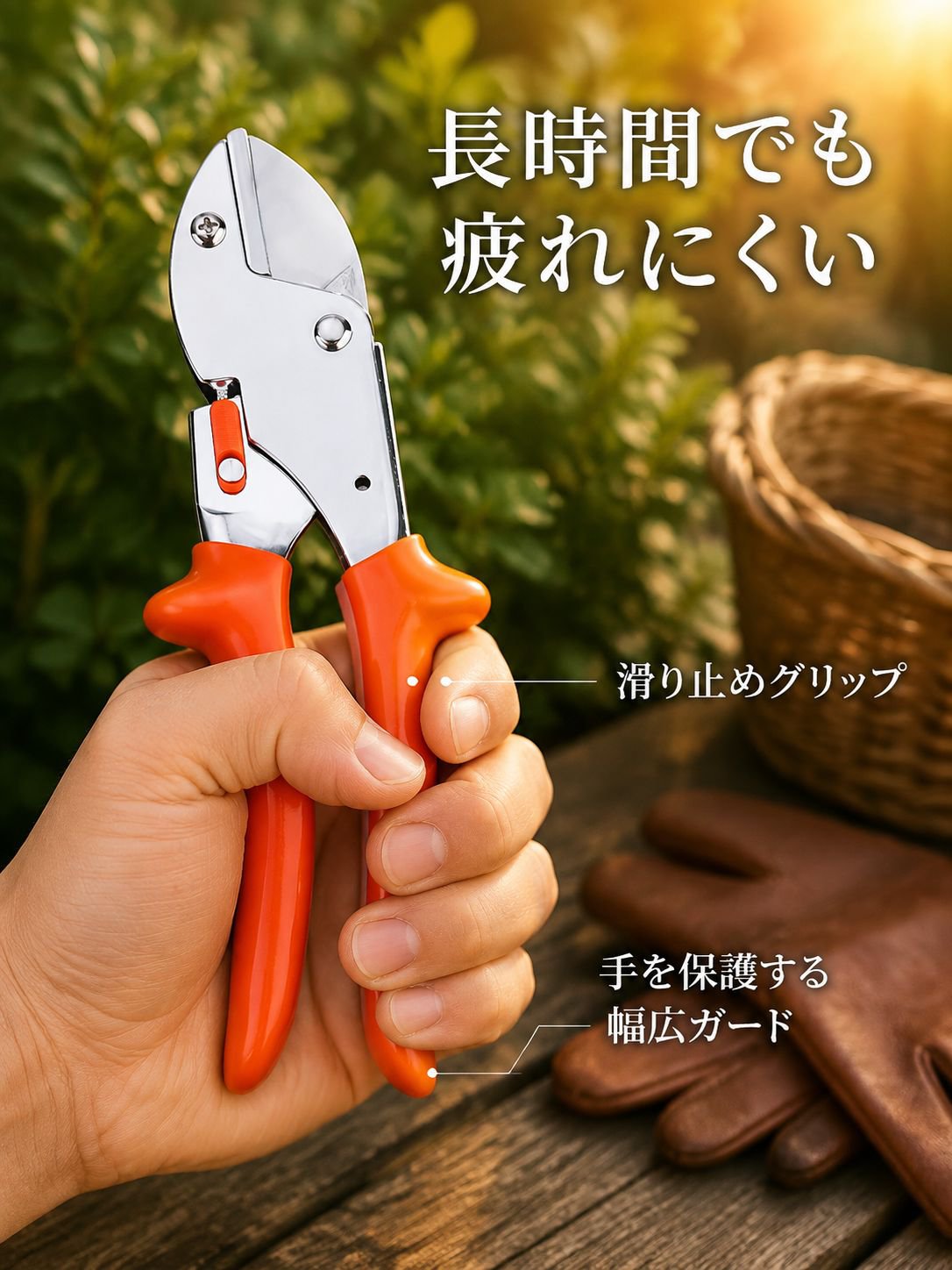 プロ仕様の剪定ばさみ