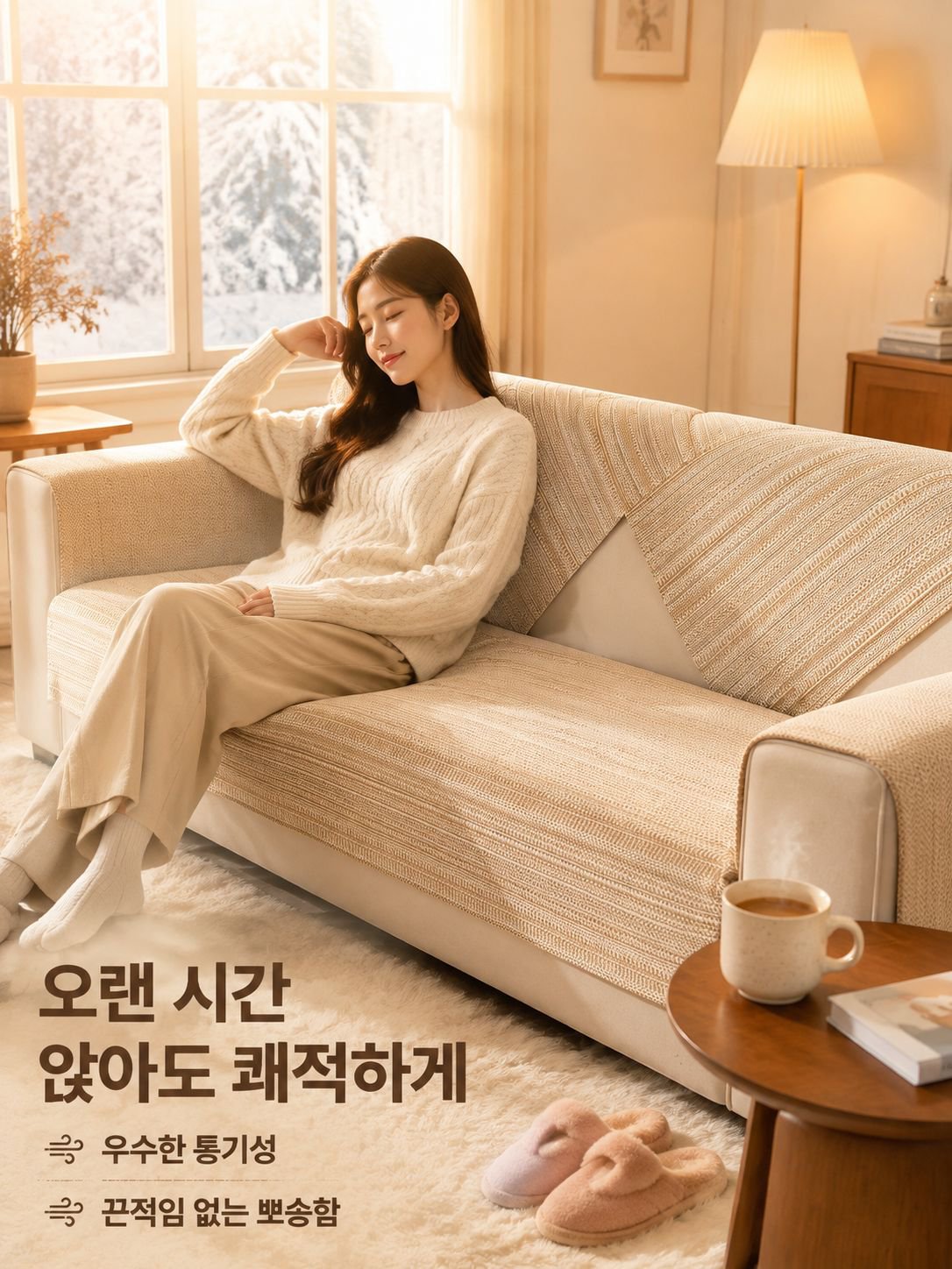내구성 좋은 면마 3인 소파 패드커버 세트