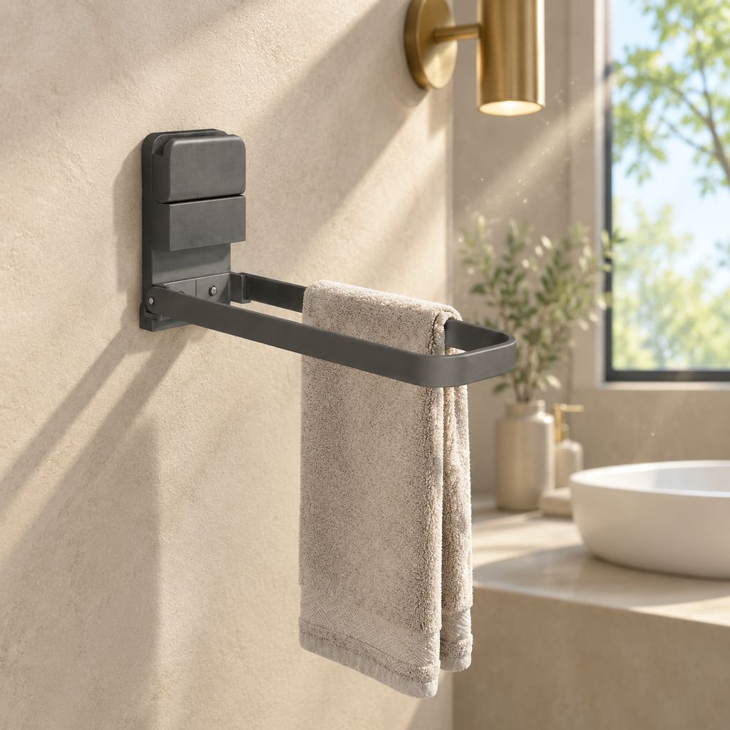 Toallero de baño con ventosa (instalación sin agujeros)