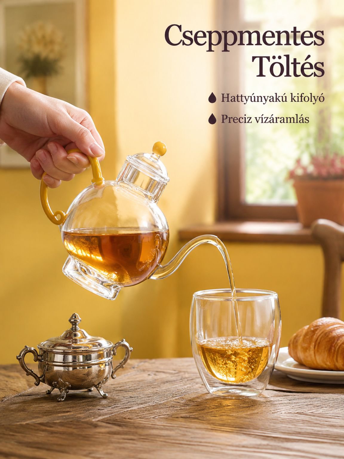Rozsdamentes acél teáskanna és vízforraló