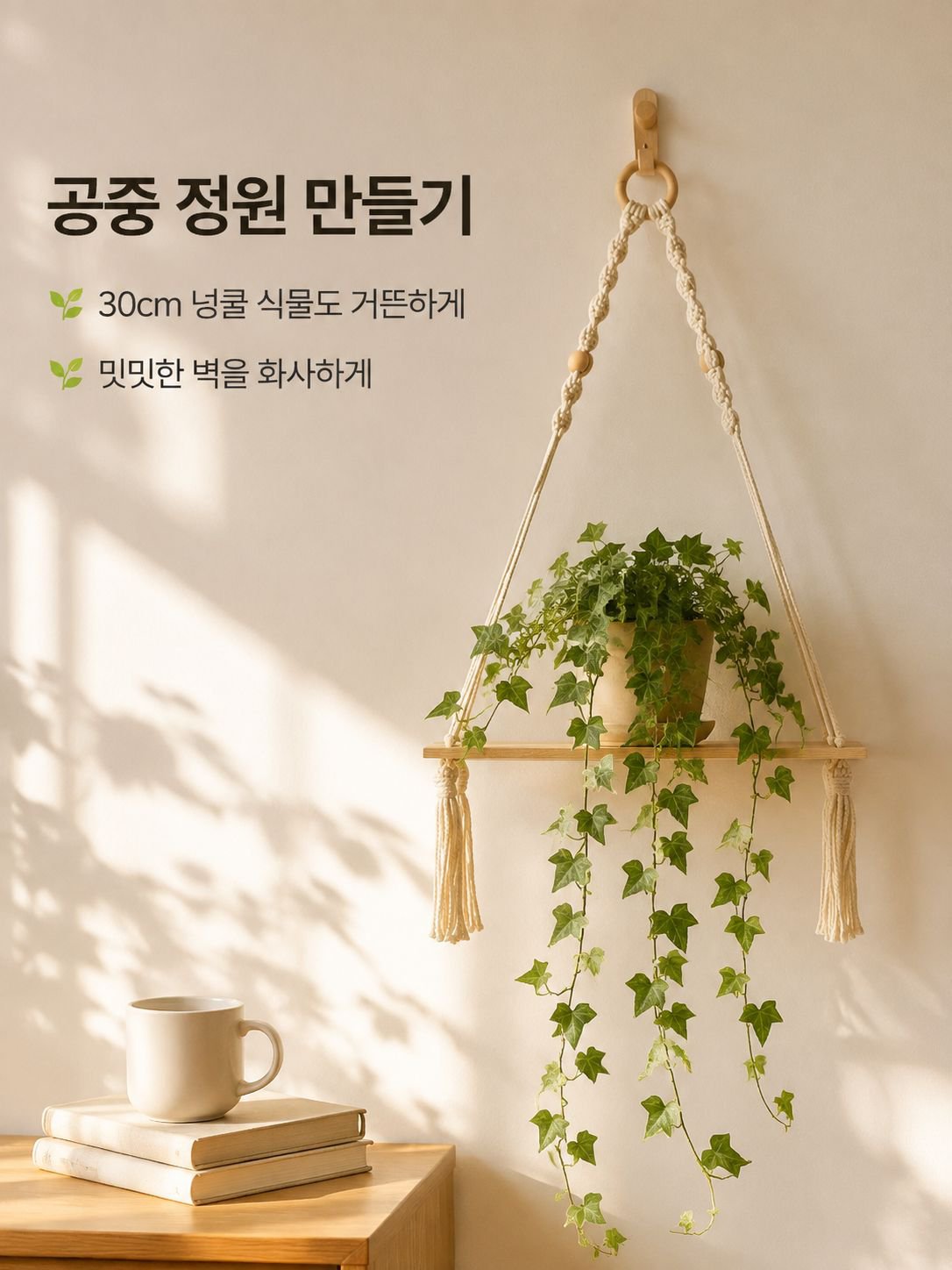 수제 나무 화분 걸이 화분