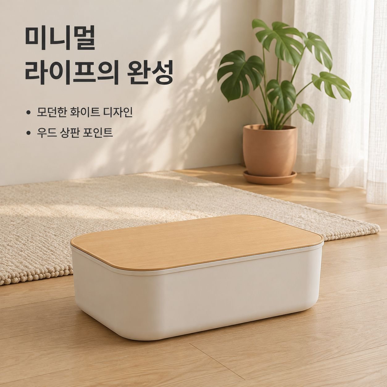뚜껑이 있는 휴대용 수납박스