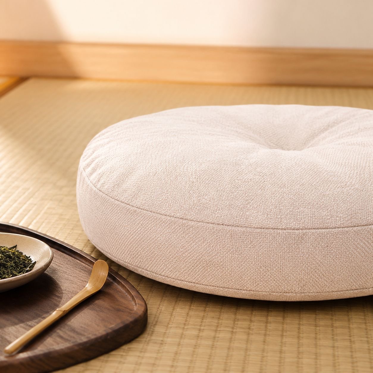 厚みのある背もたれ付きクッション