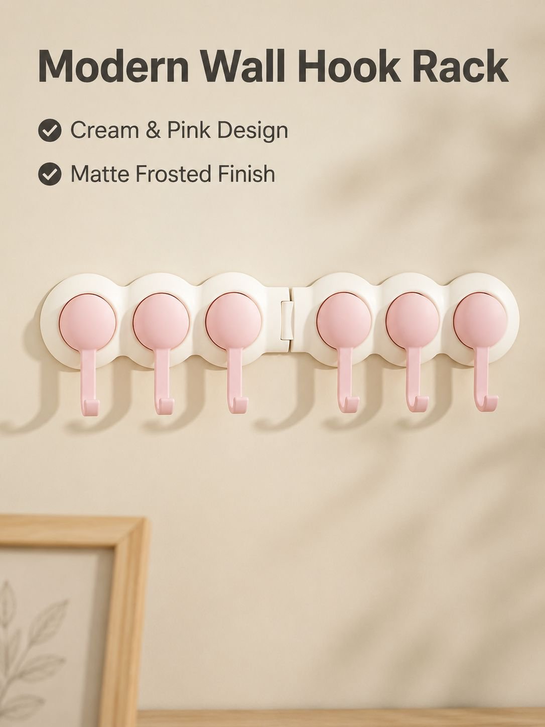 Cream Corner Row Wall Hooks