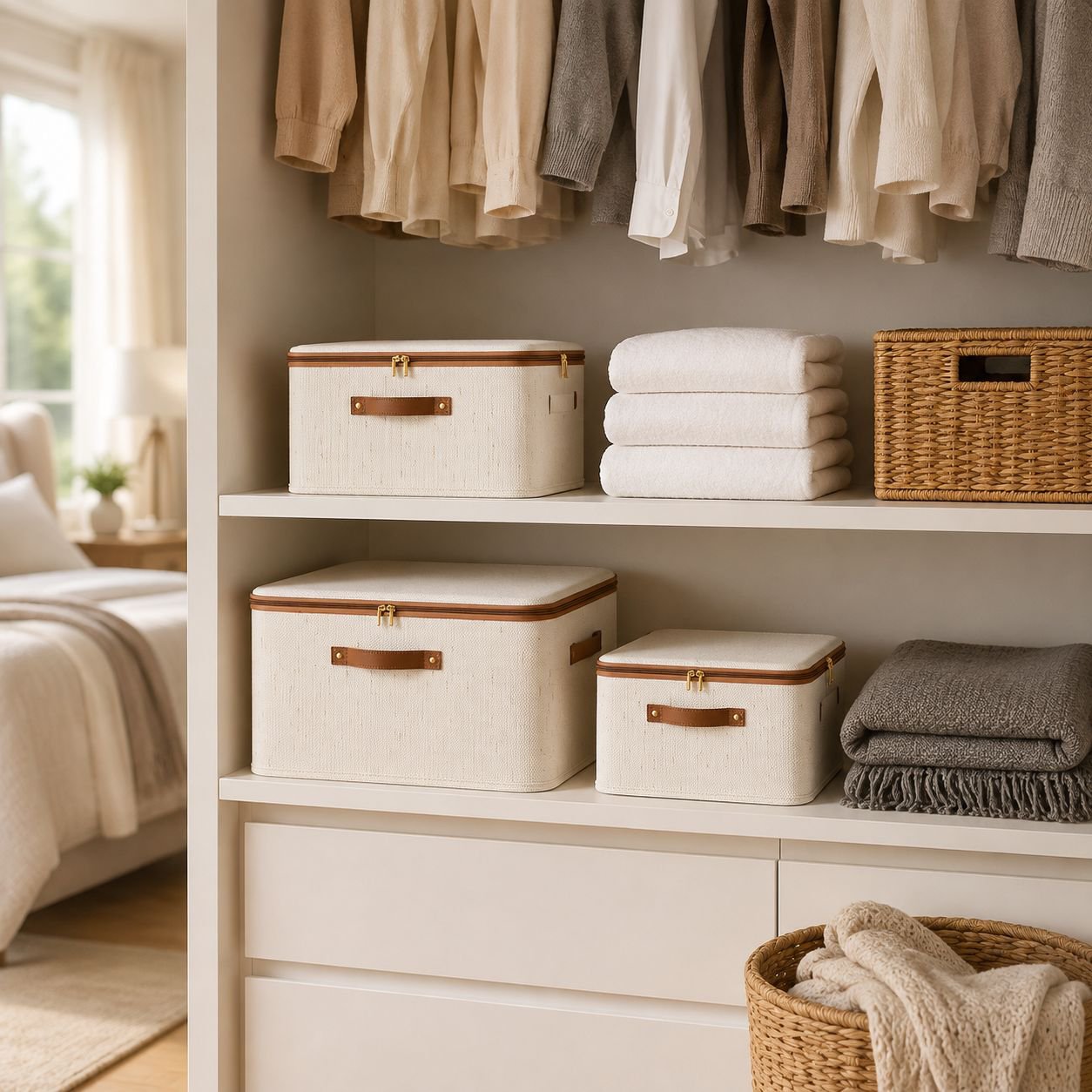 Cotton Linen Wardrobe Foldable Organizer Box