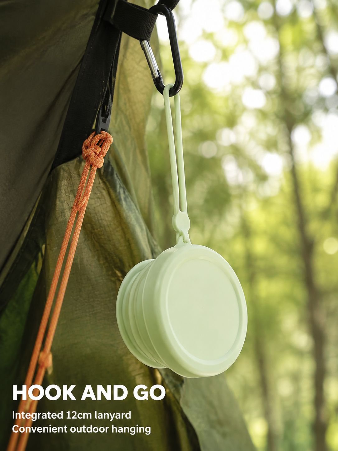 Space saving foldable travel cup with flexible silicone material