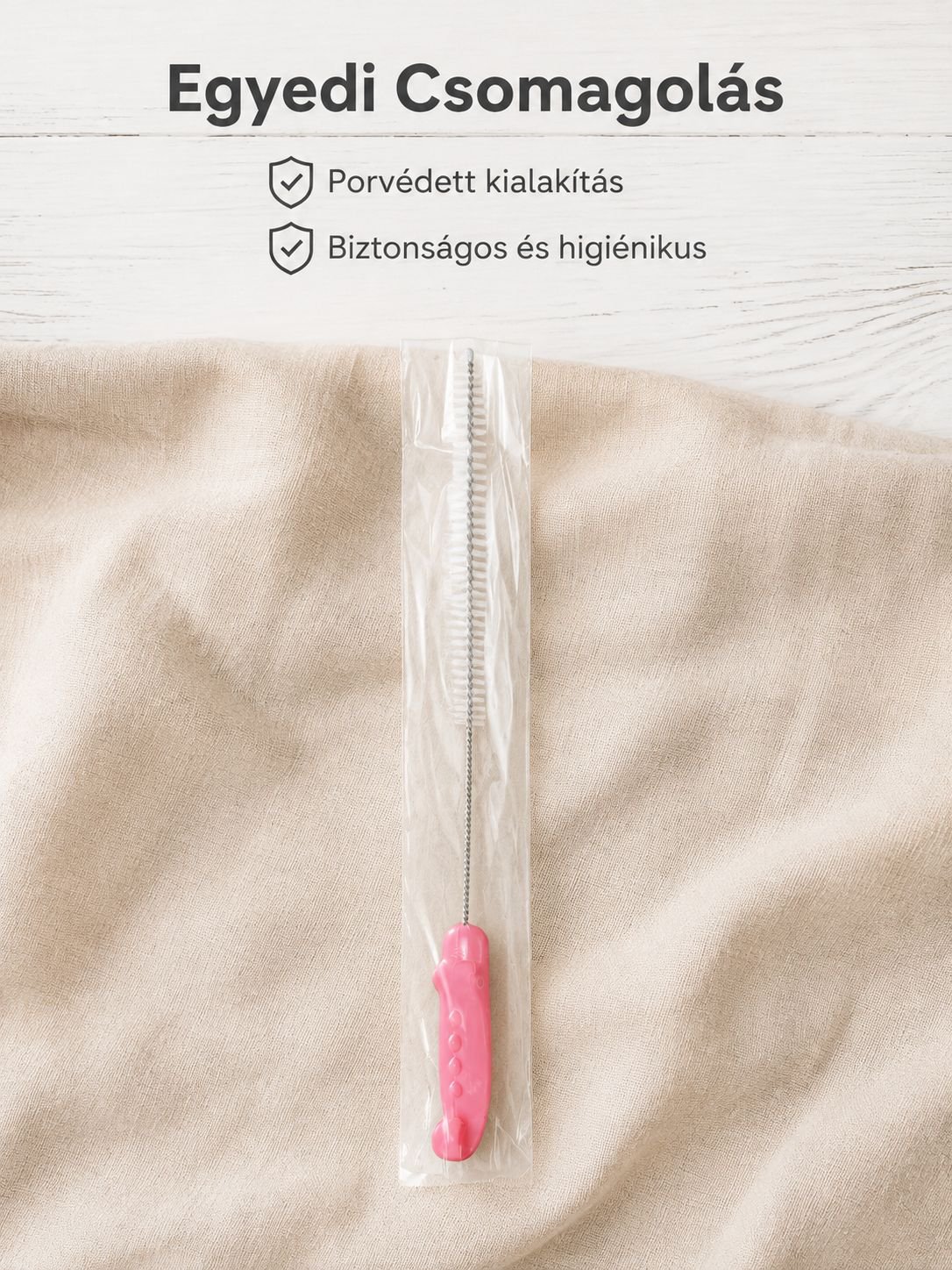 Krokodil szívószál tisztító kefe ergonomikus fogantyúval