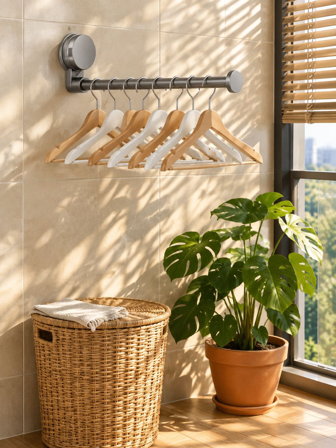 Neatly organized hangers with a closet hanger organizer