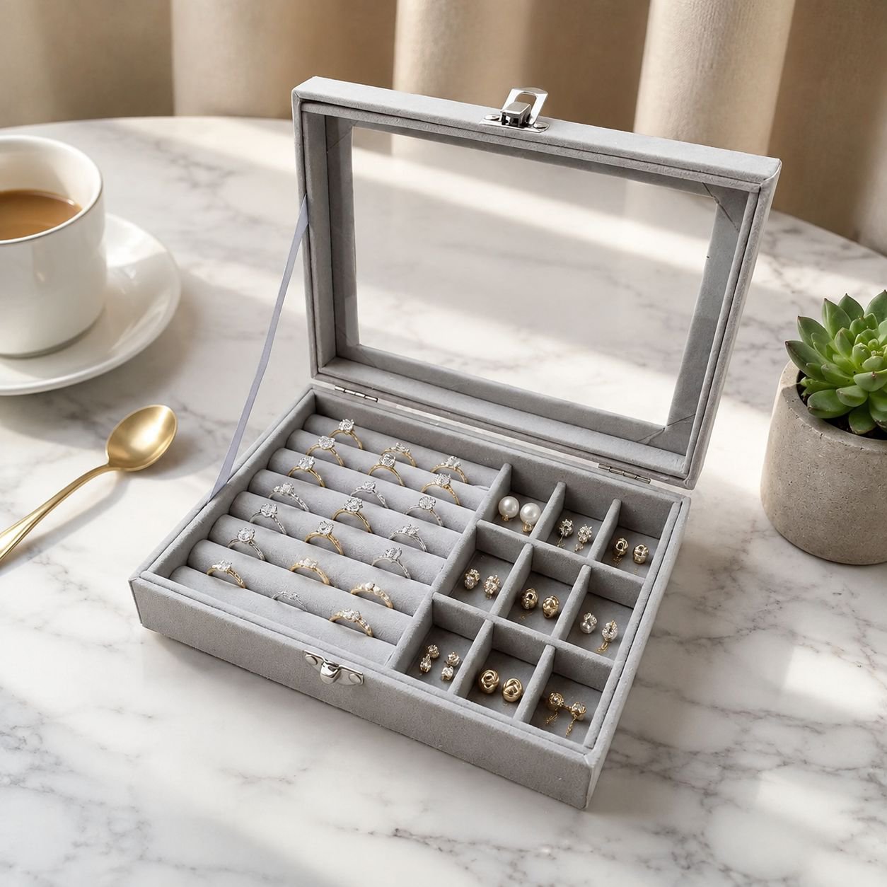 Portable Multifunctional Jewelry Storage Box