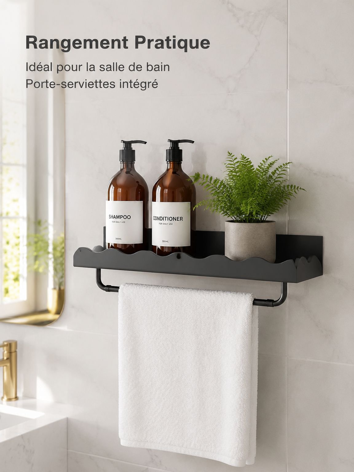 Lot de 4 étagères murales décoratives et de rangement pour salon