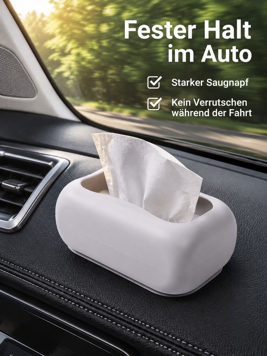 Multifunktionale Silikon-Taschentuchbox mit Saugnapf