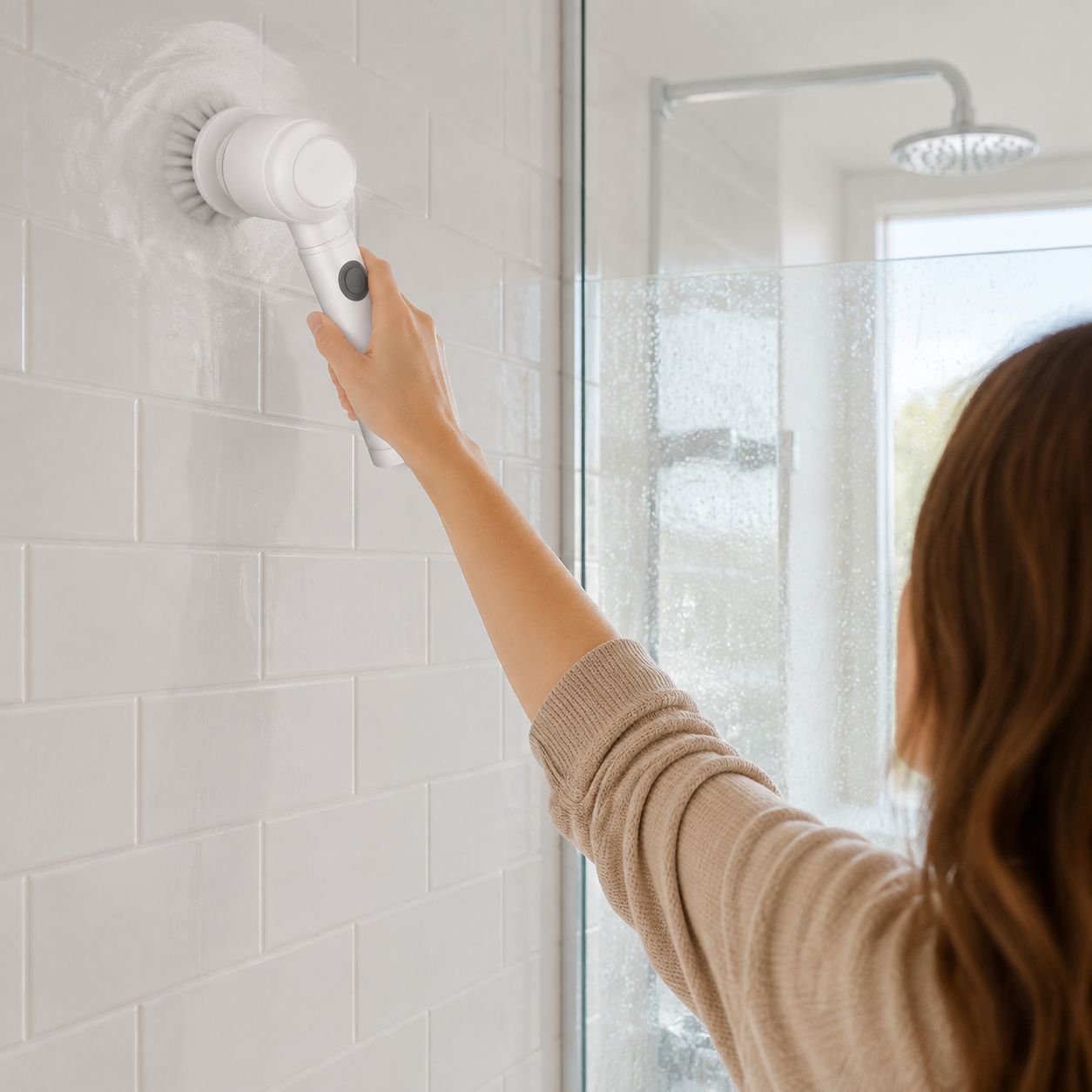 Easy-to-hold cleaning brush for multi-surface cleaning