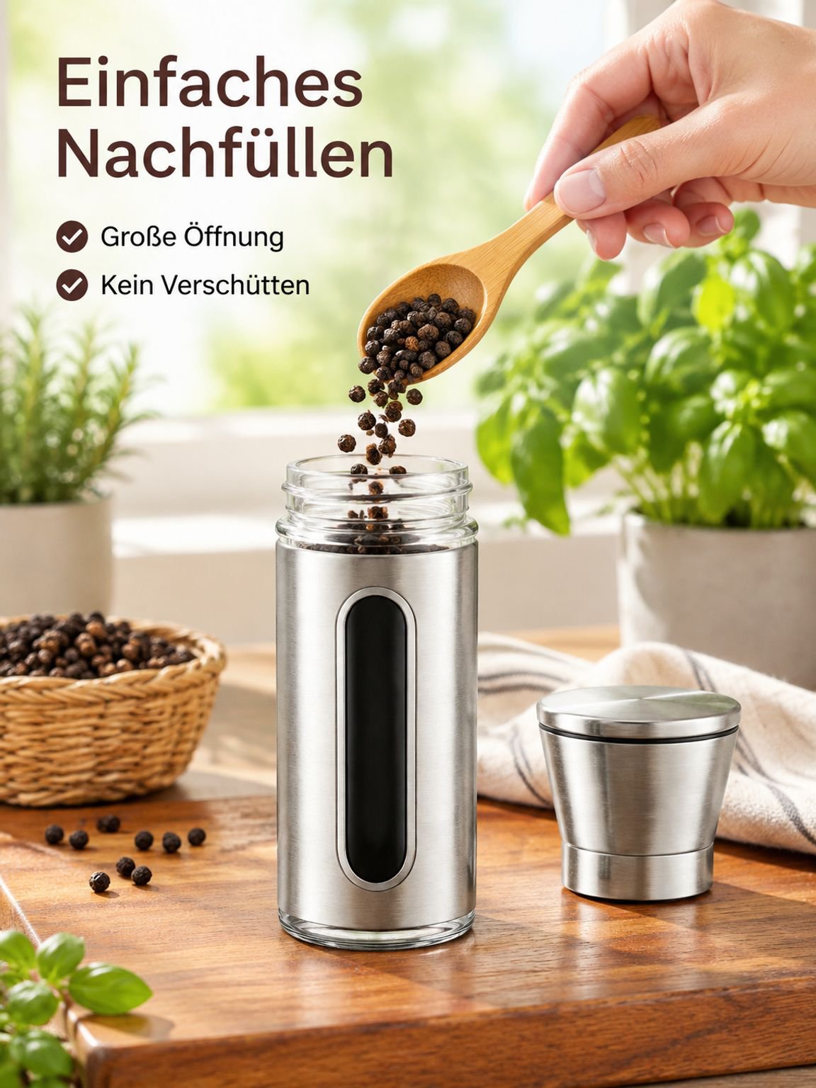 Pfeffermühle aus Edelstahl