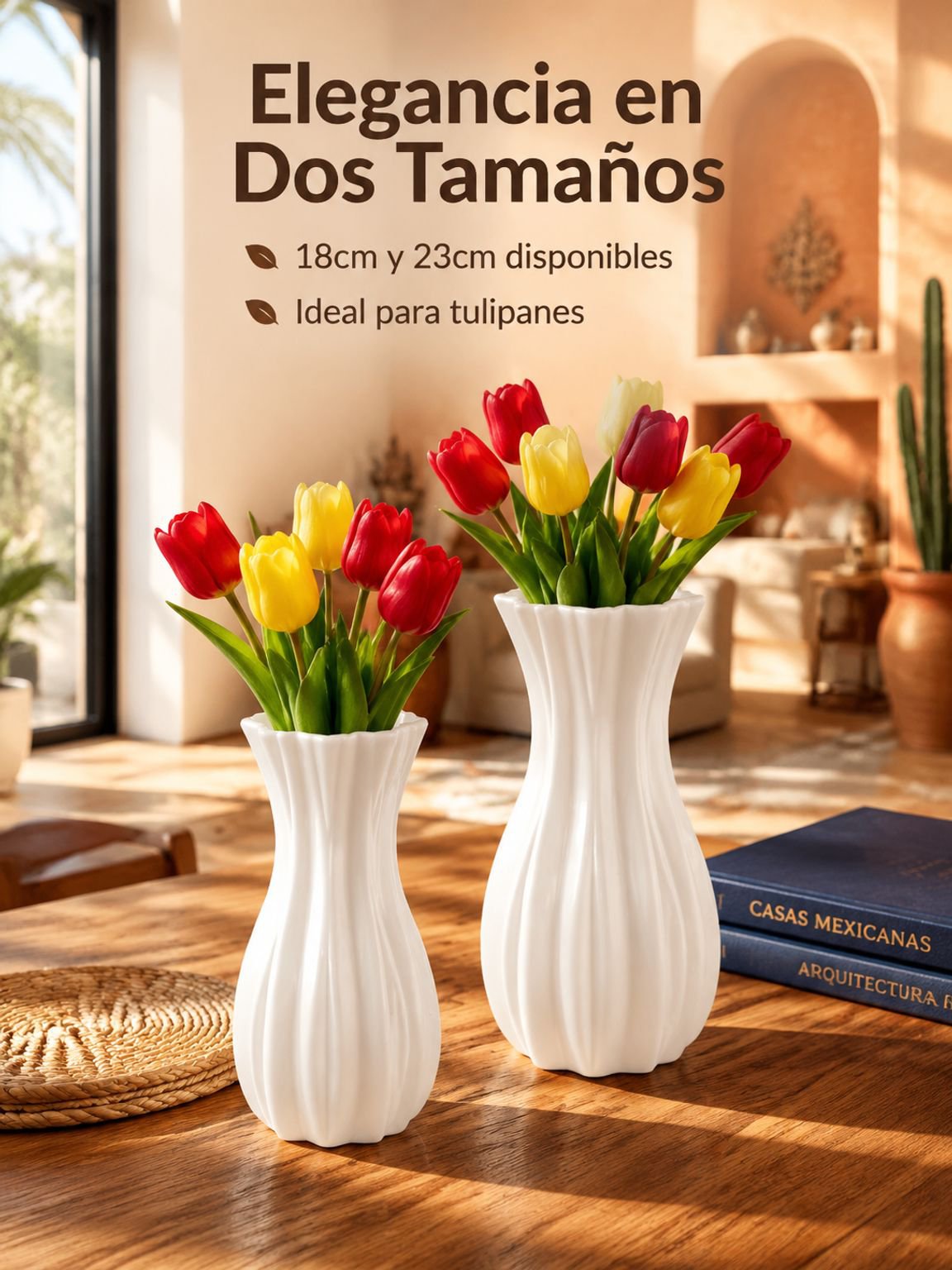 Jarrón de suelo de estilo francés de plástico con flores artificiales para decoración del hogar