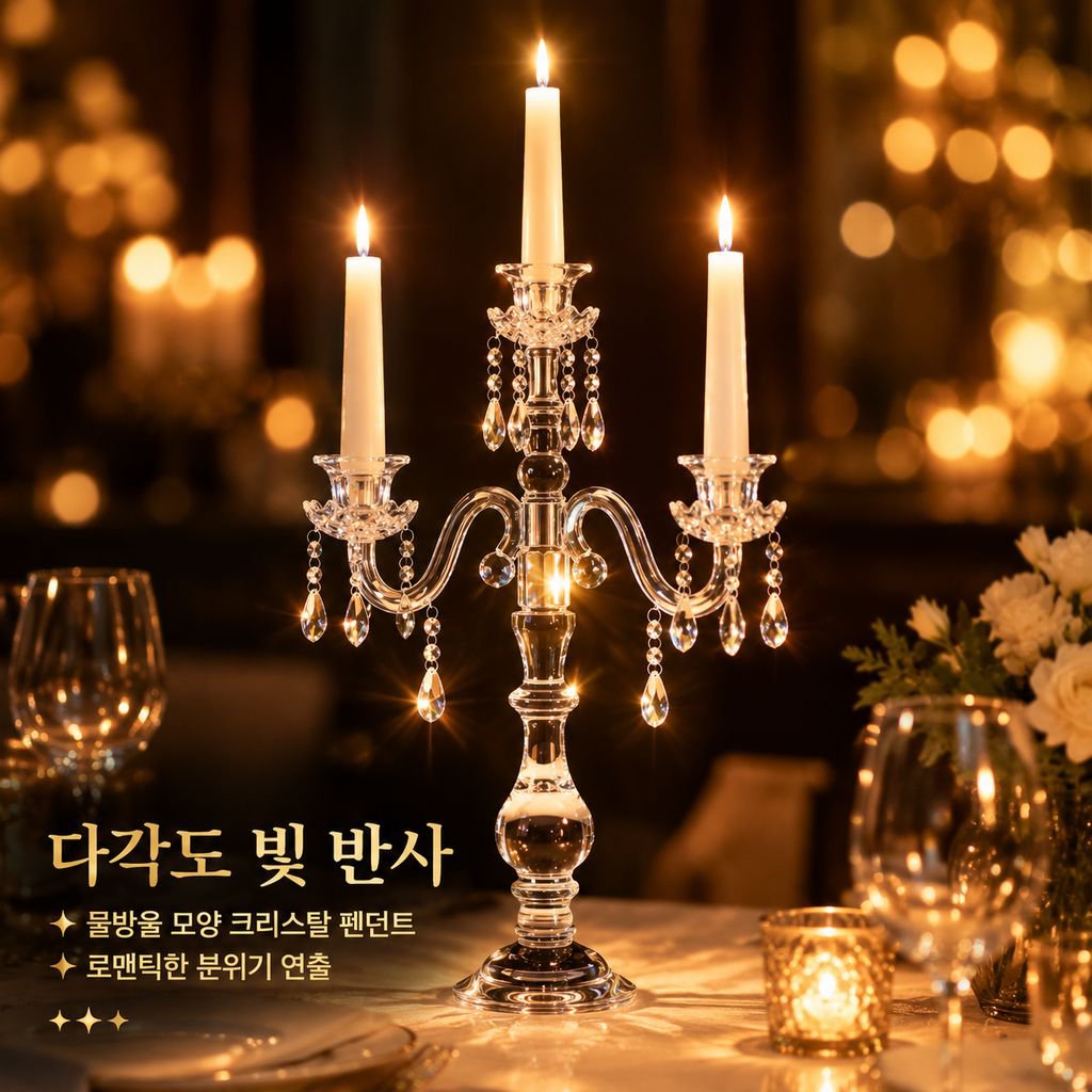 크리스탈 유리 촛불 홀더 결혼 연회 테이블 장식